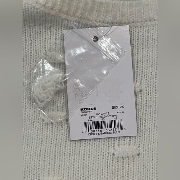 NWT Women’s 2X White Sweater Very Soft NEW - Picture 5 of 8